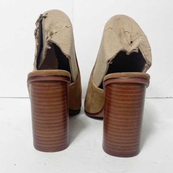 Aldo Legossa Brown Suede Leather Open Toe Mule Heels EU 38.5 US 8 Size - Picture 6 of 9